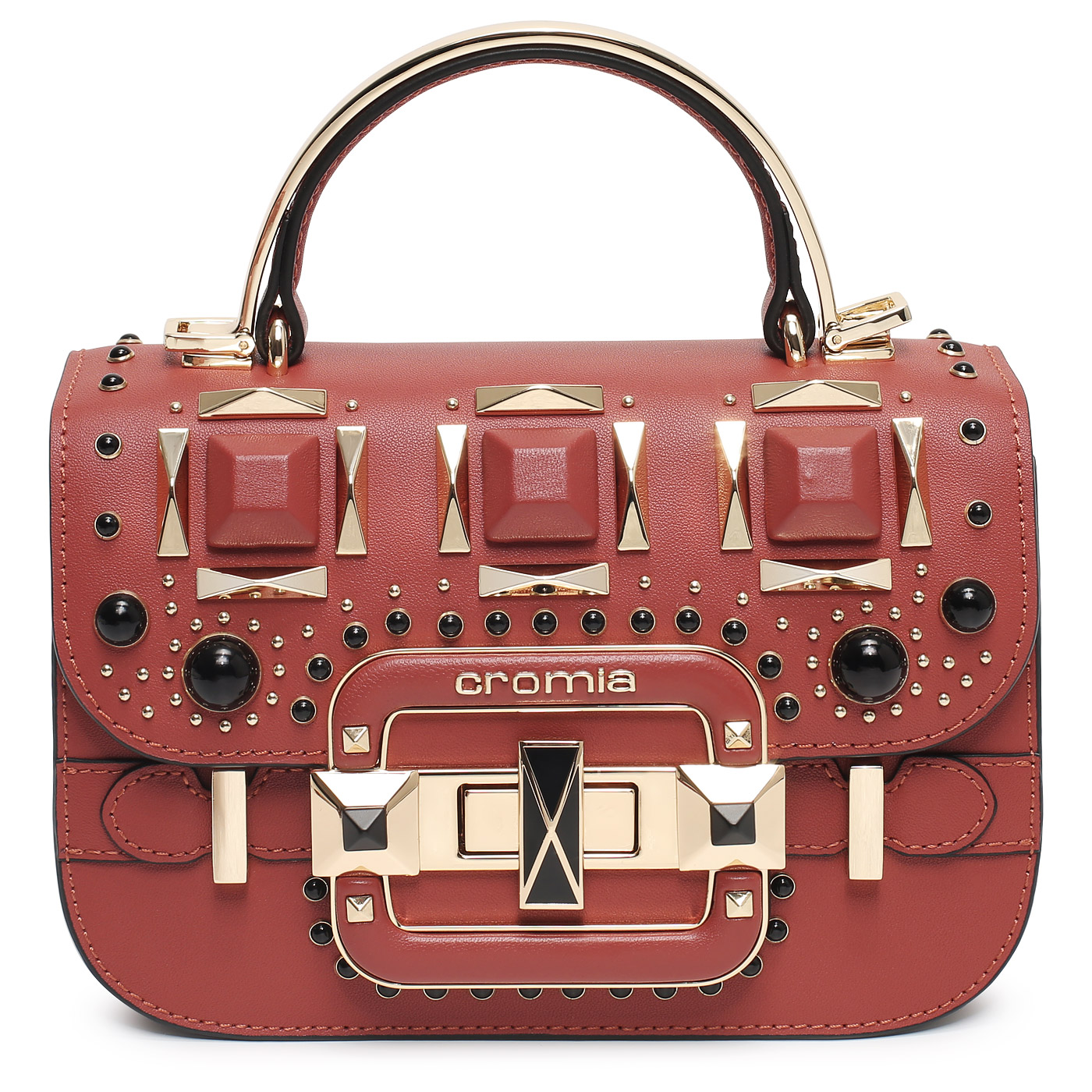 Cromia Кожаная сумка с клепками