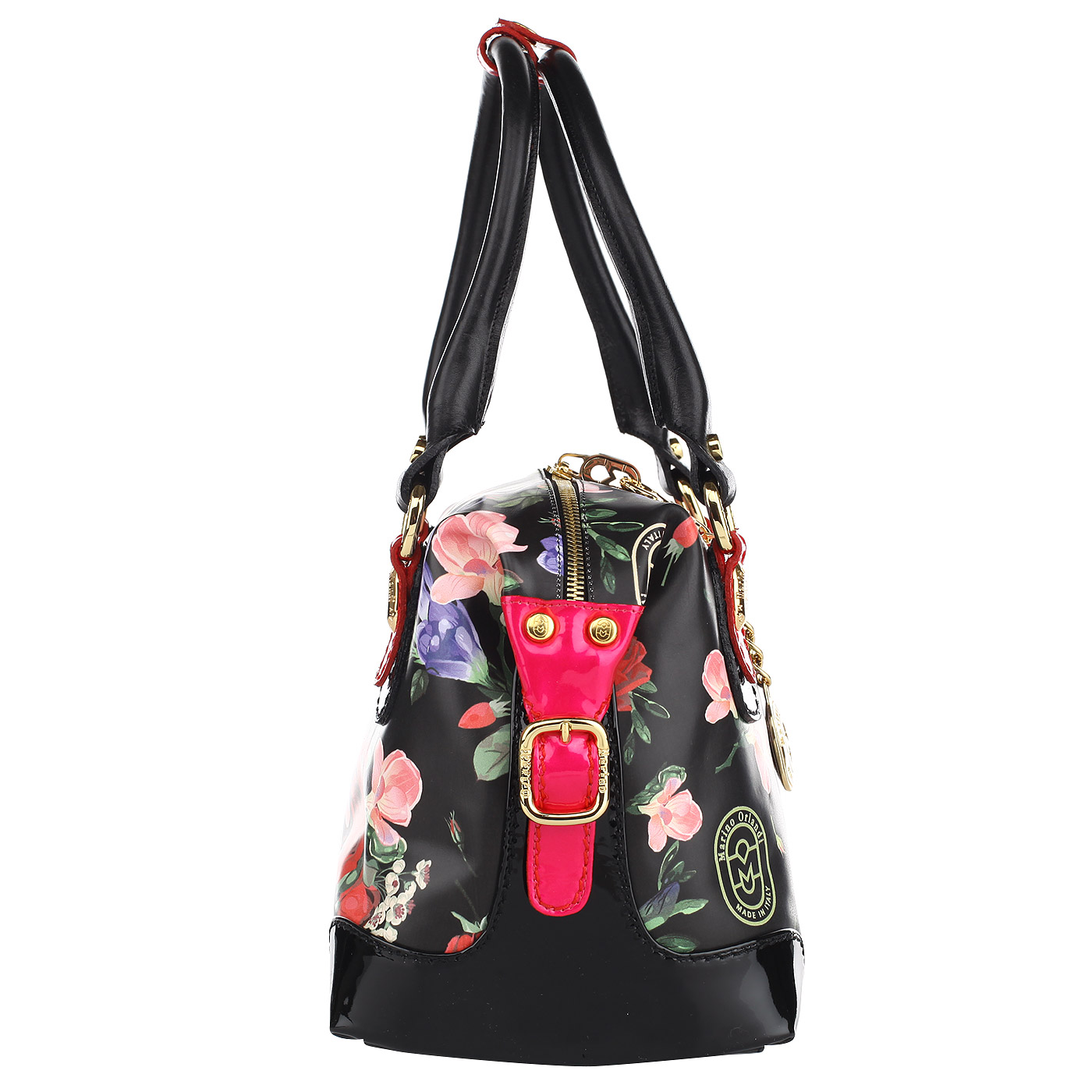 Маленькая кожаная сумочка с цветочным принтом Marino Orlandi 
