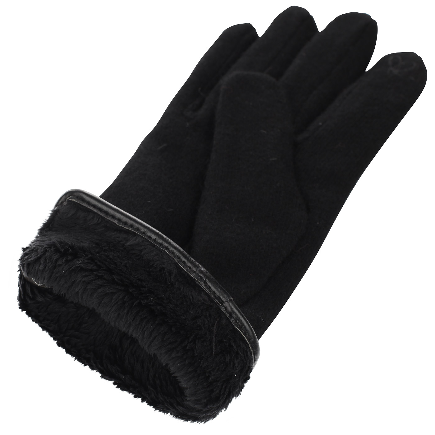 Черные перчатки с отделкой Pia Rossini 